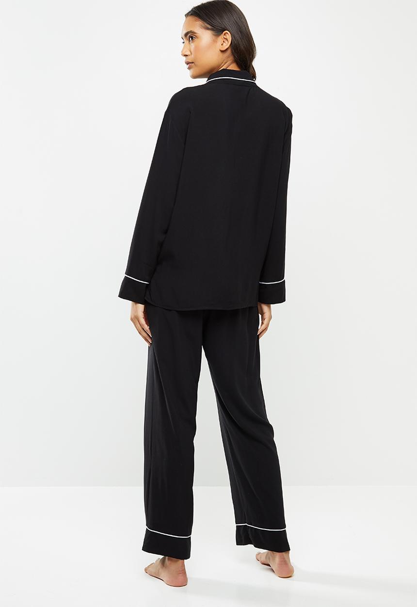 Superbalist - Sleep shirt & pants set - black