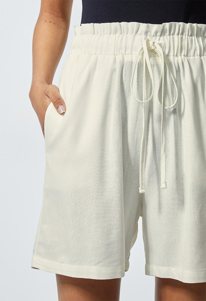 Superbalist - Linen blend paperbag shorts - white