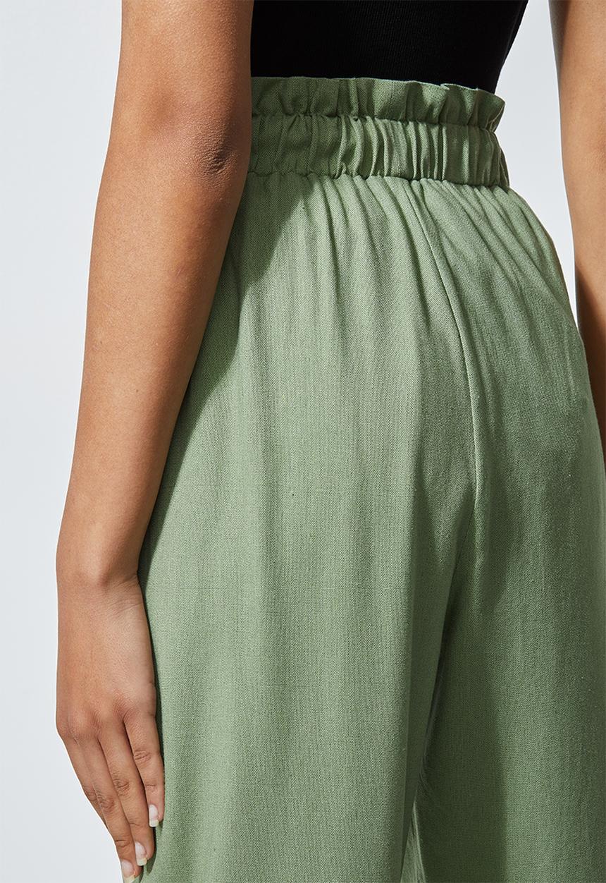 Superbalist - Linen blend paperbag pants - sage