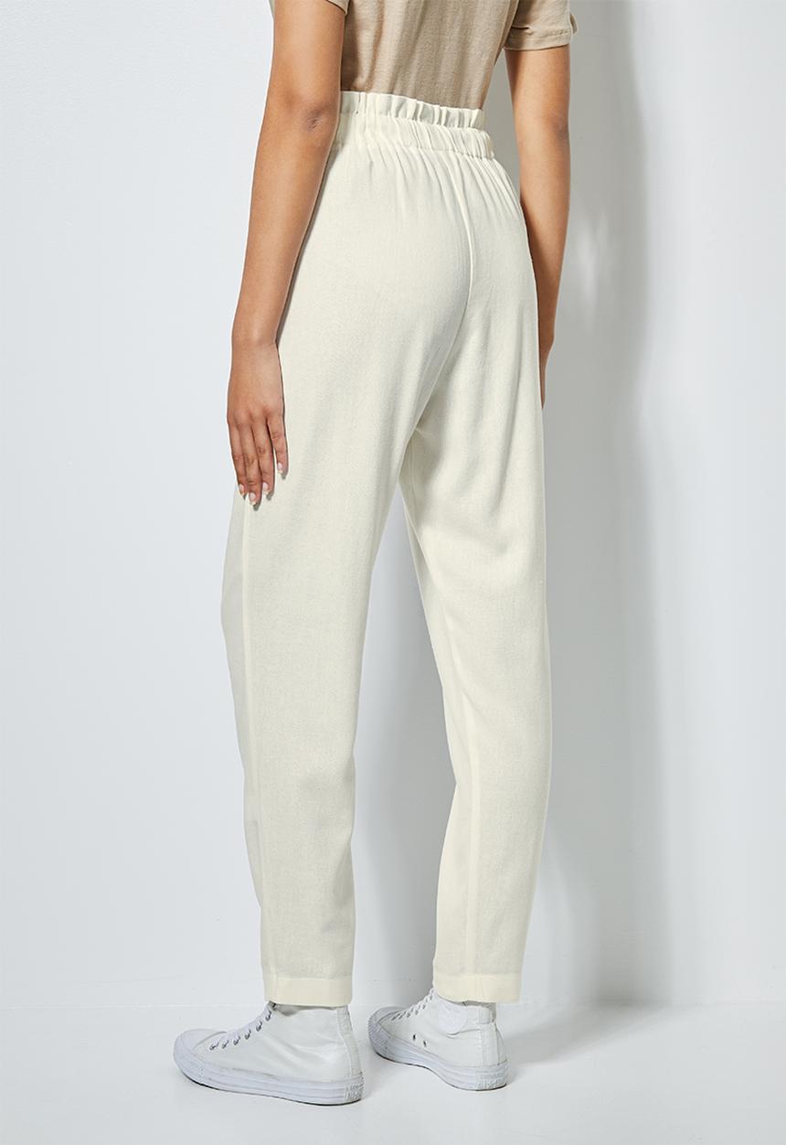Superbalist - Linen blend paperbag pants - white