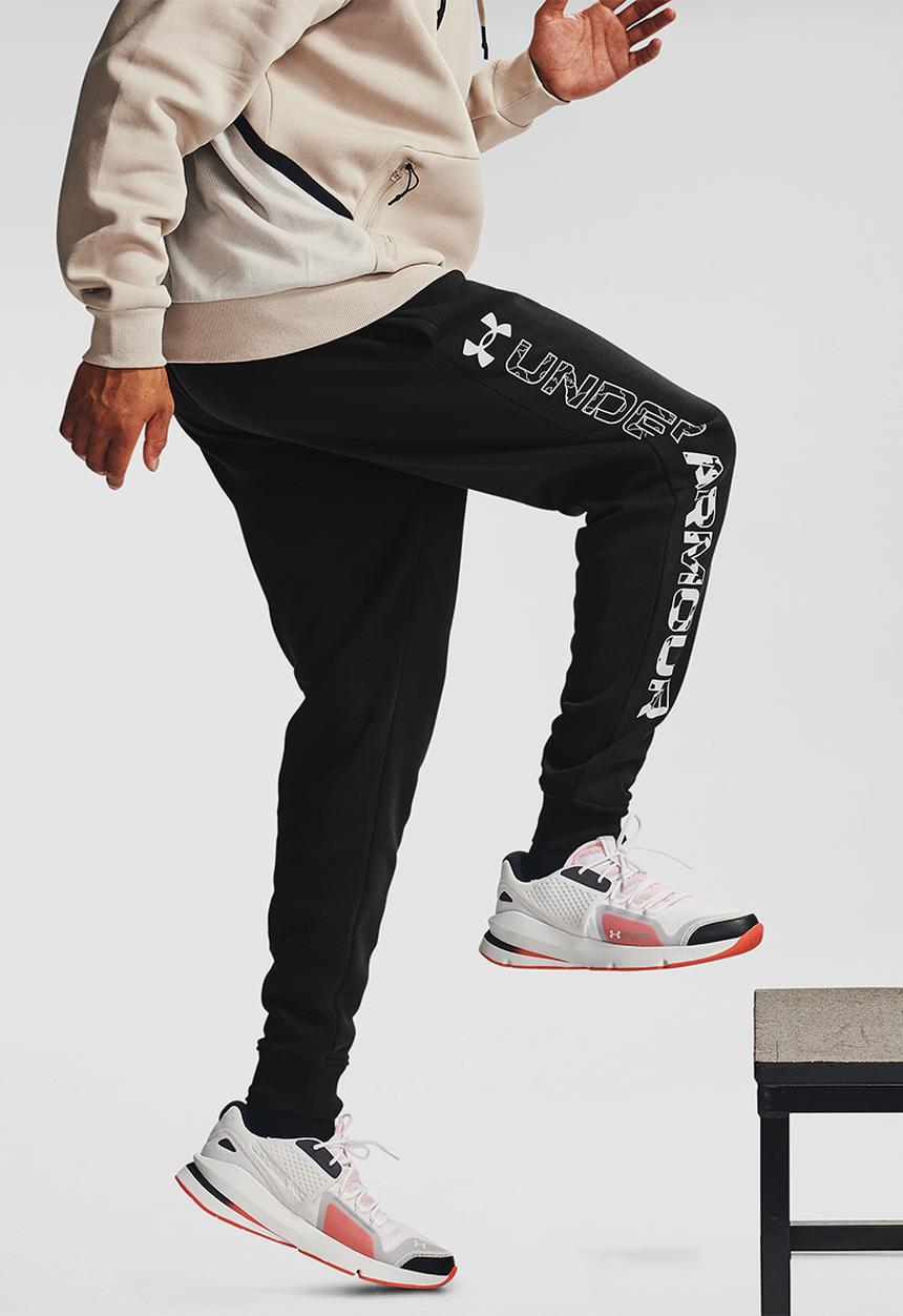 Under Armour - UA rival fleece graphic joggers - black