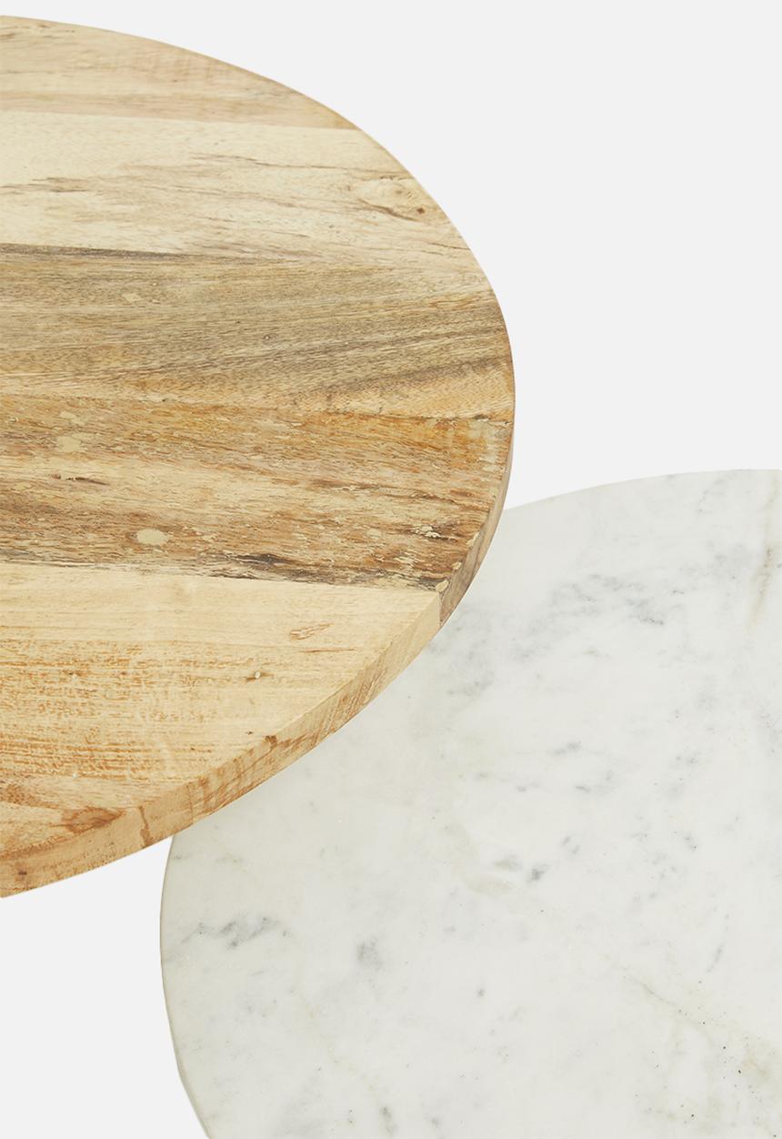 Sixth Floor - Juniper side tables - brown & white