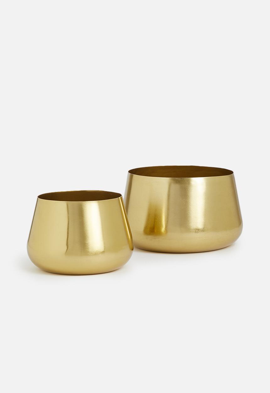Sixth Floor - Bulbus planter set of 2 - gold