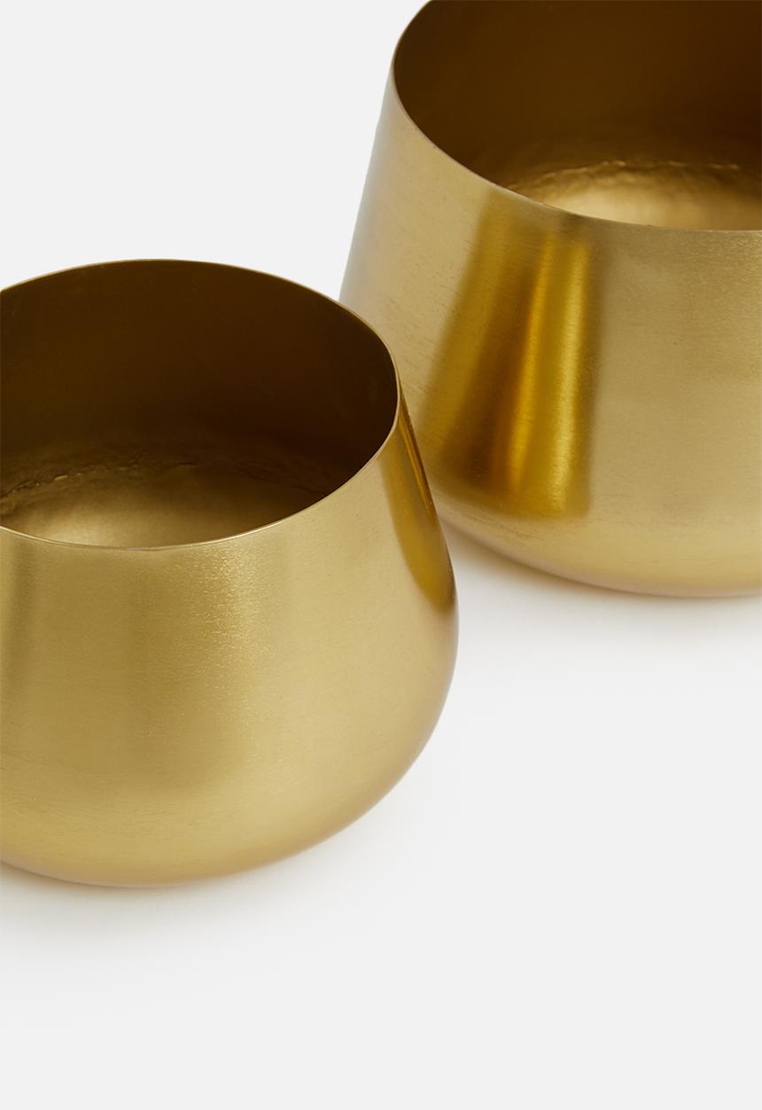Sixth Floor - Bulbus planter set of 2 - gold