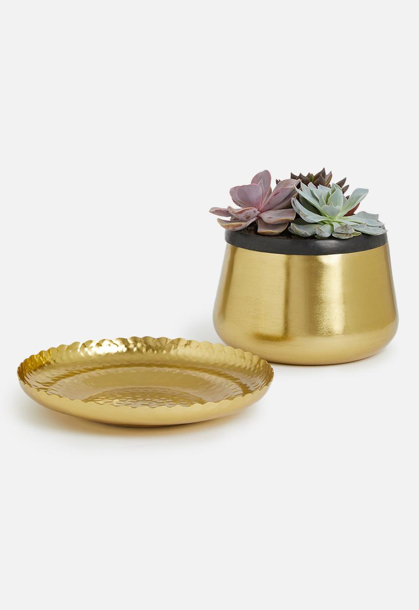 Sixth Floor - Hammered tray - gold