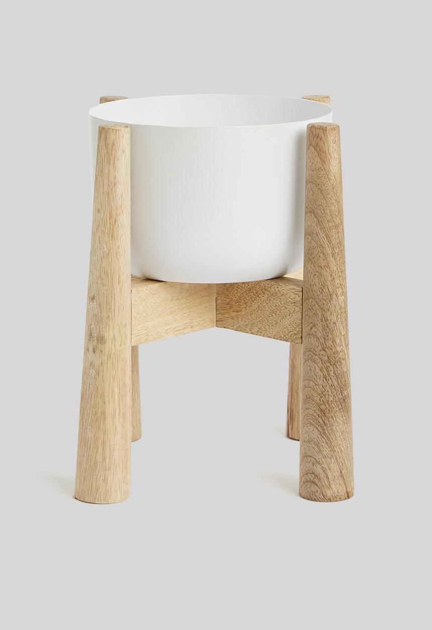 Sixth Floor - Wooden planter - white