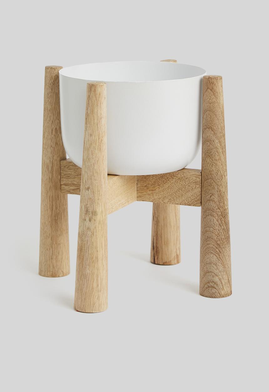 Sixth Floor - Wooden planter - white