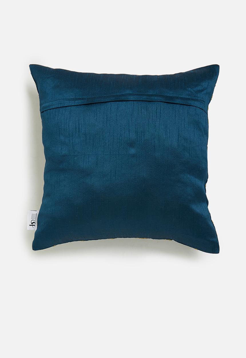 Sixth Floor - Verve cushion cover - teal & gold