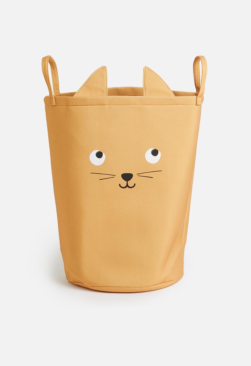 Sixth Floor - Cat canvas storage basket - yellow