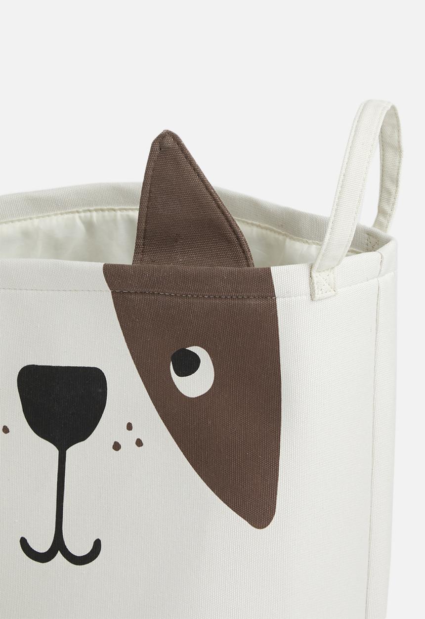 Sixth Floor - Dog canvas storage basket - white & brown