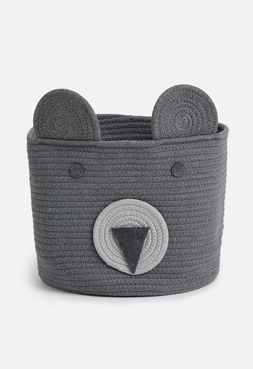 Sixth Floor - Bear cotton storage basket - grey