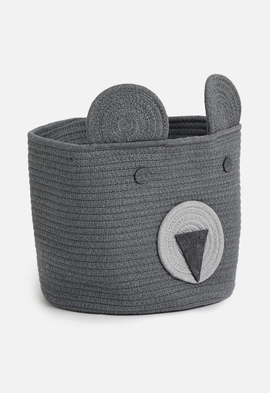 Sixth Floor - Bear cotton storage basket - grey