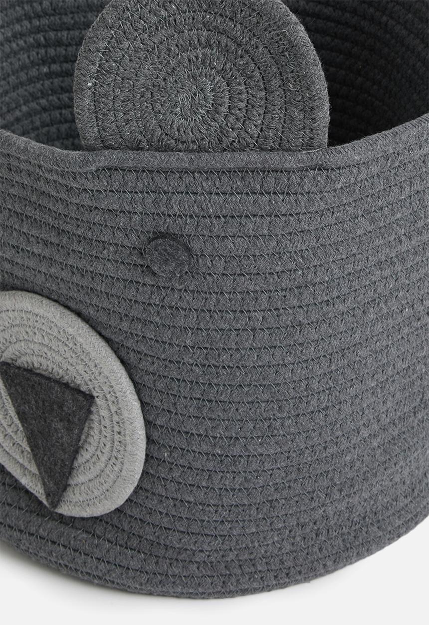 Sixth Floor - Bear cotton storage basket - grey