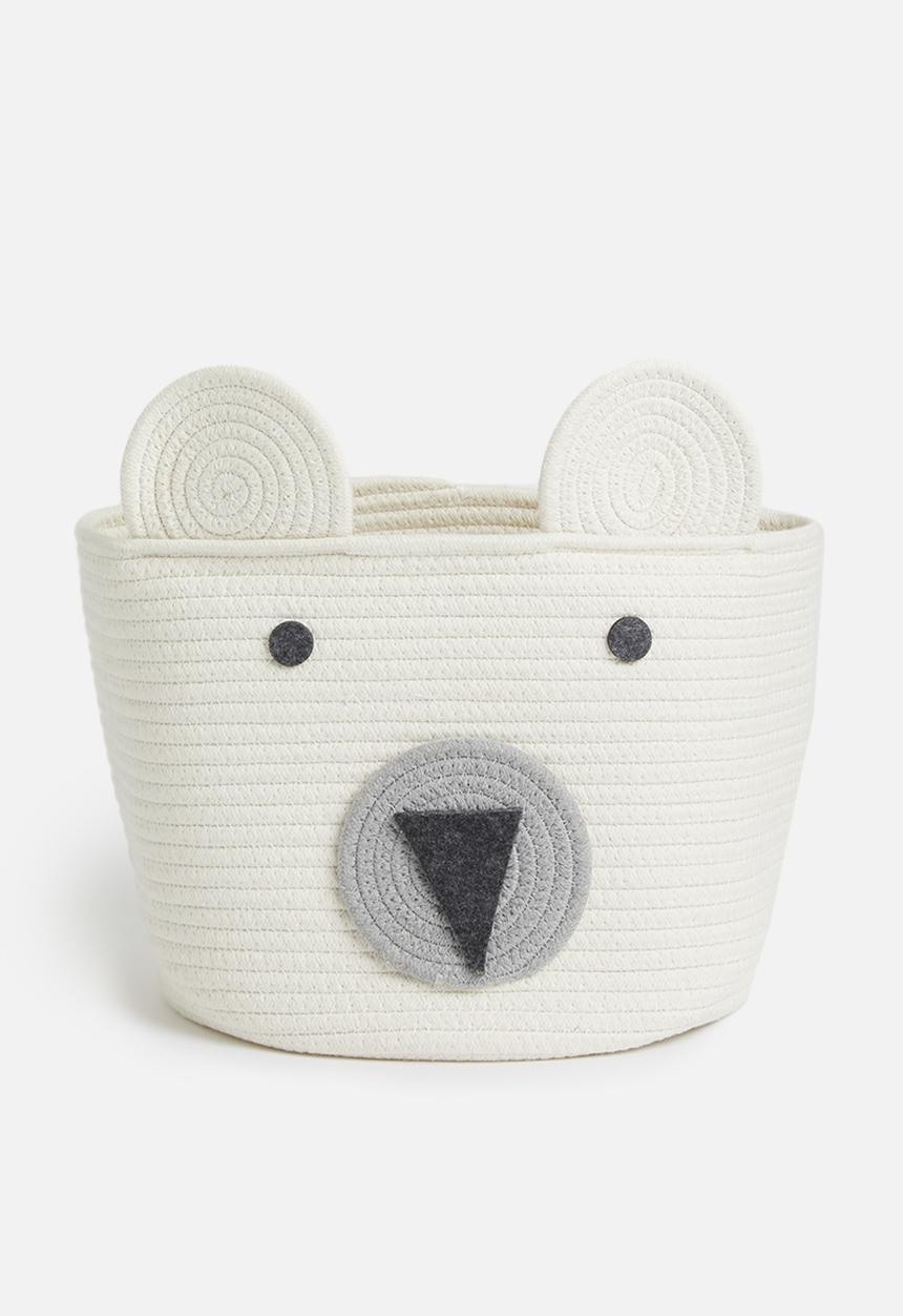 Sixth Floor - Polar bear cotton storage basket - white