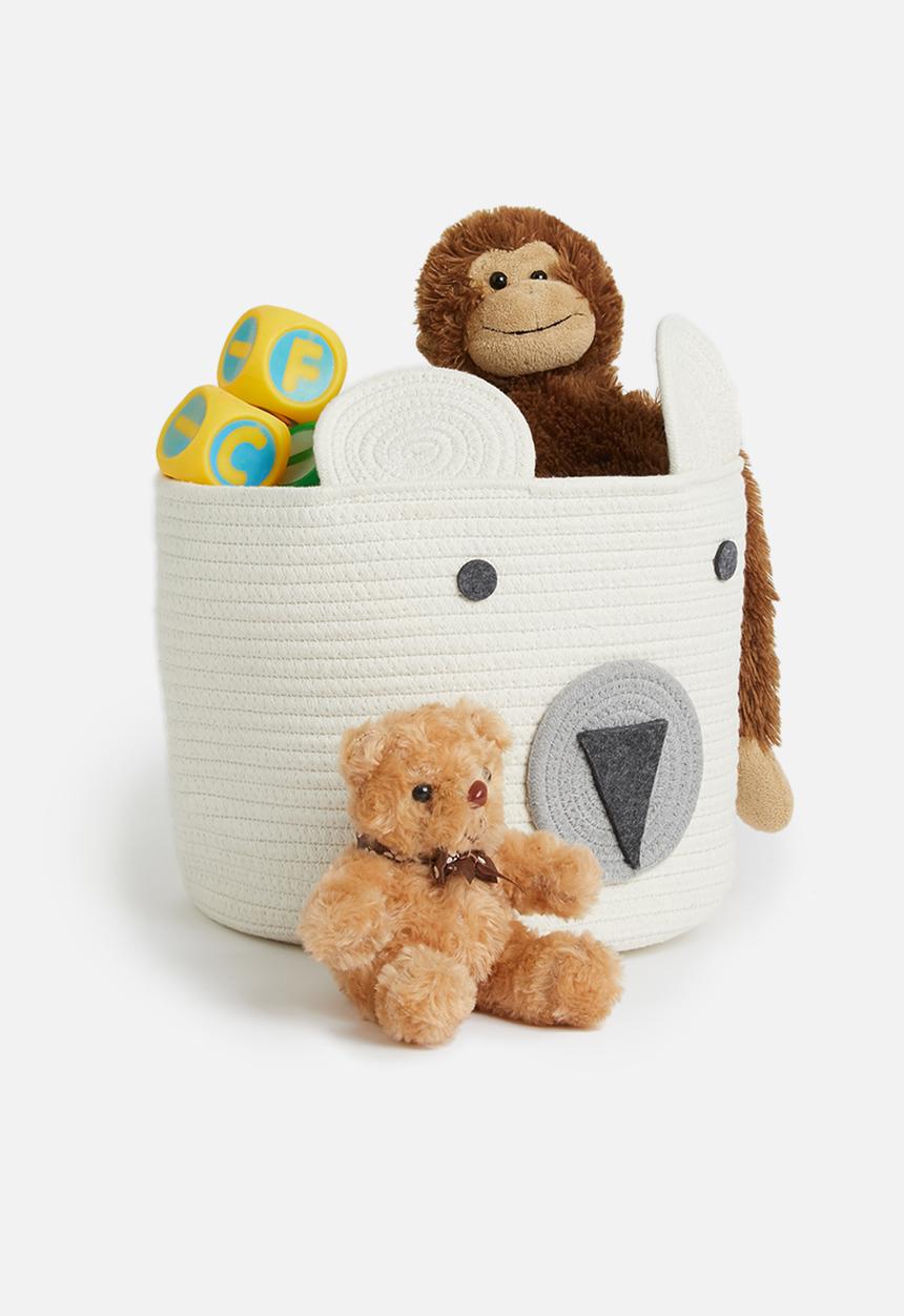 Sixth Floor - Polar bear cotton storage basket - white
