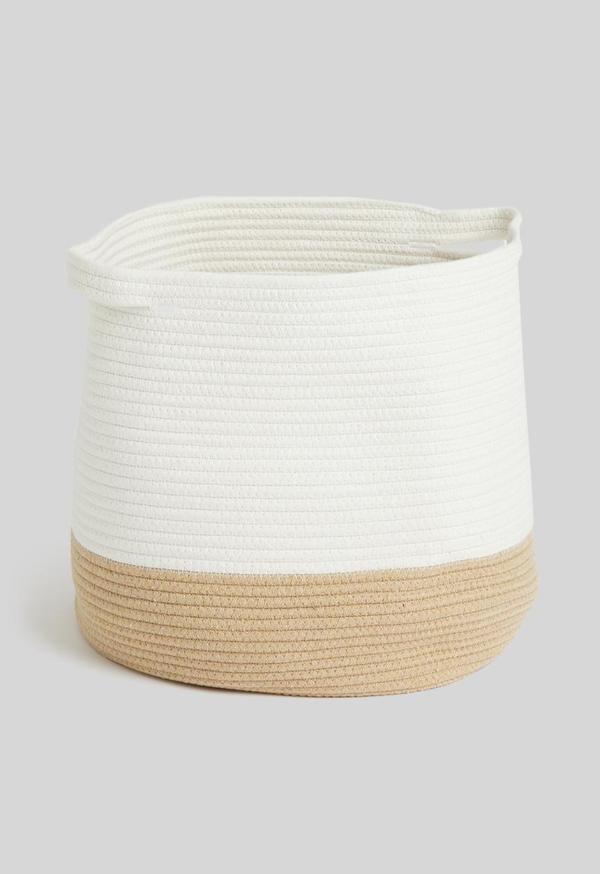 Sixth Floor - Thea cotton storage basket - white & natural