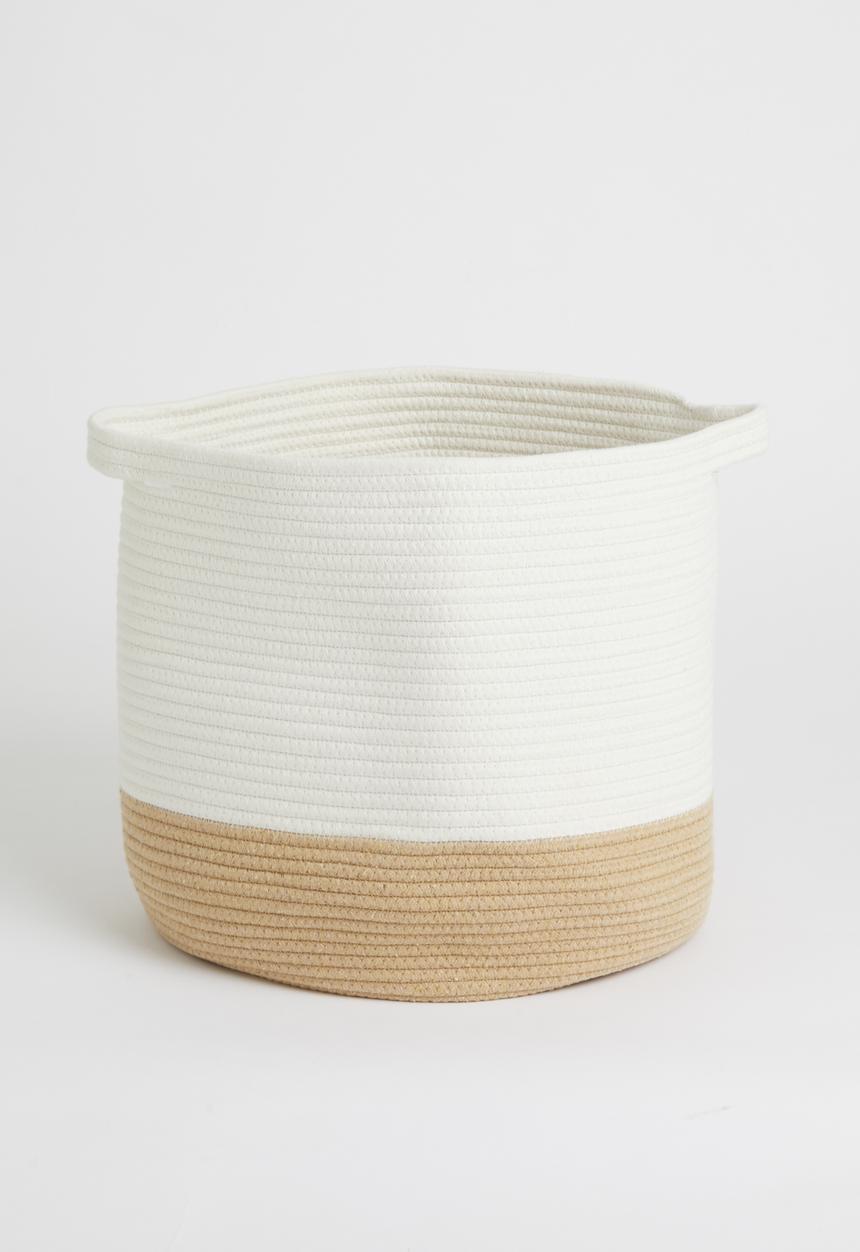 Sixth Floor - Thea cotton storage basket - white & natural