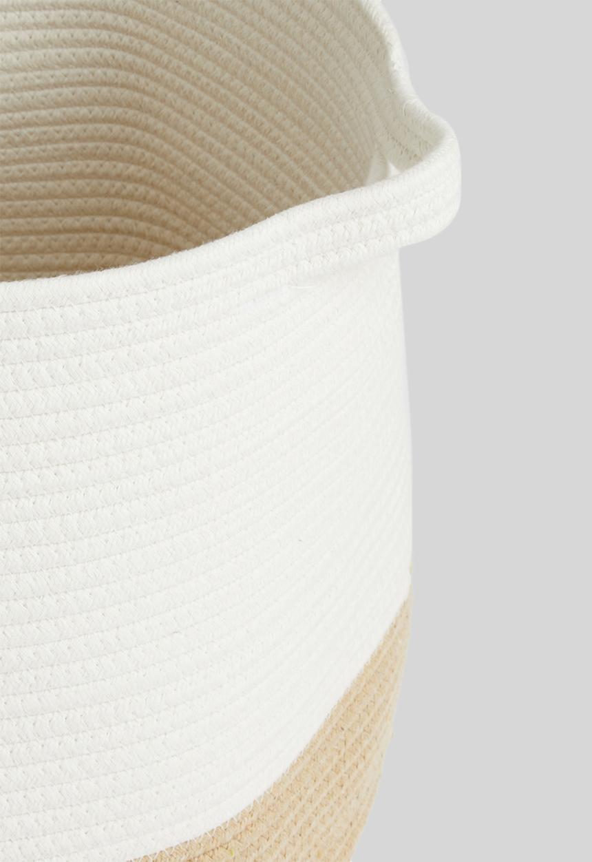 Sixth Floor - Thea cotton storage basket - white & natural