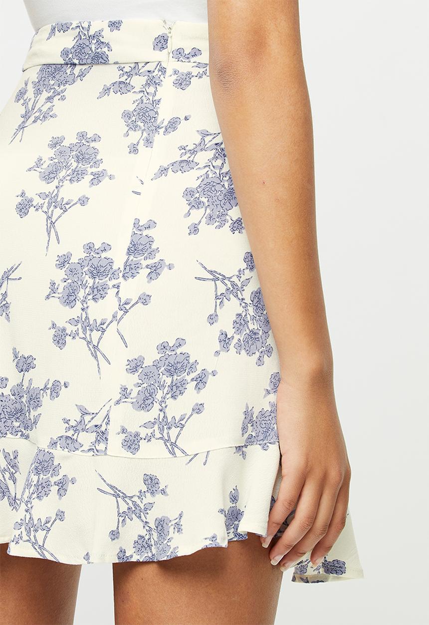 MANGO - Skirt Delhi - purple & white