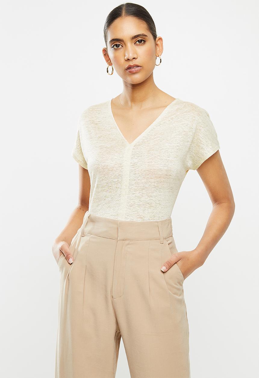 MANGO - Linito T-shirt - neutral