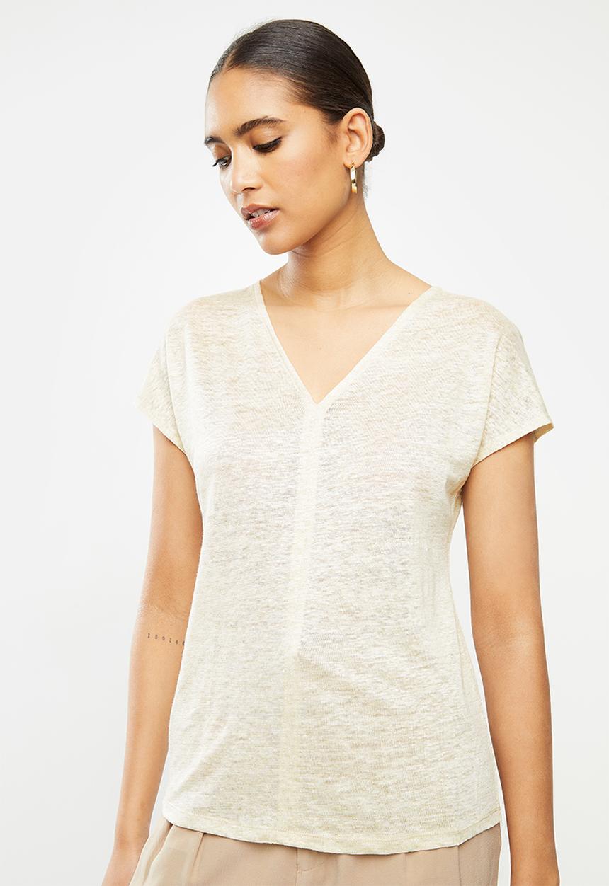 MANGO - Linito T-shirt - neutral