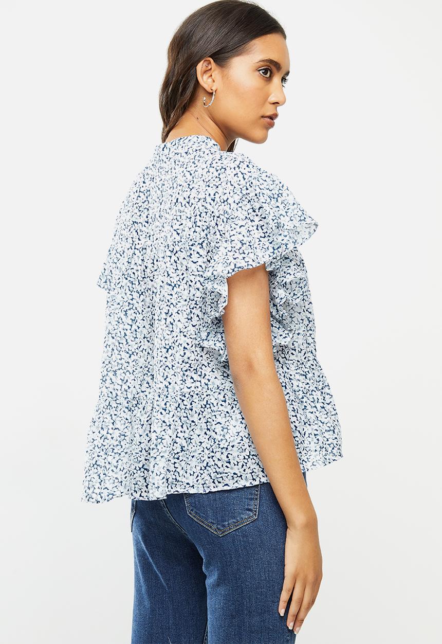 MANGO - Cecilia blouse - blue & white 
