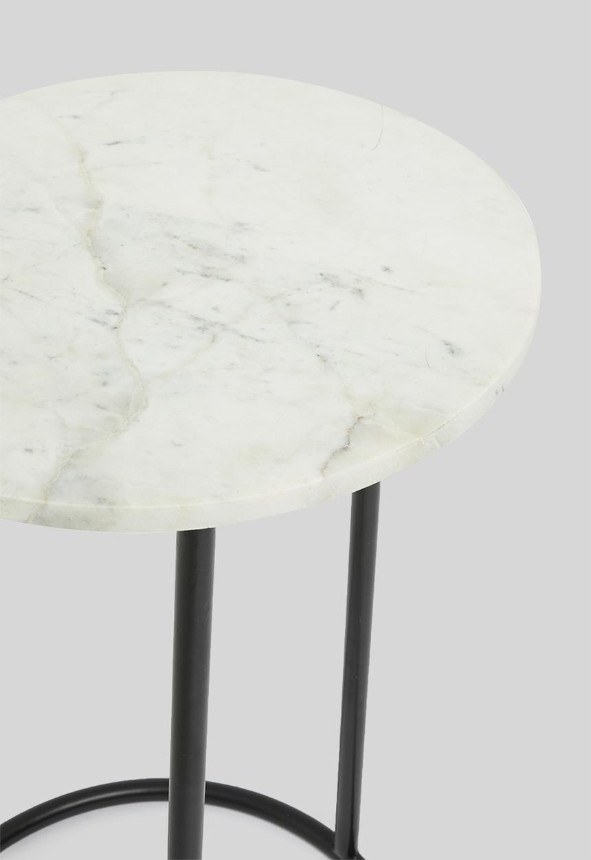 Sixth Floor - Aura side table - white & black 