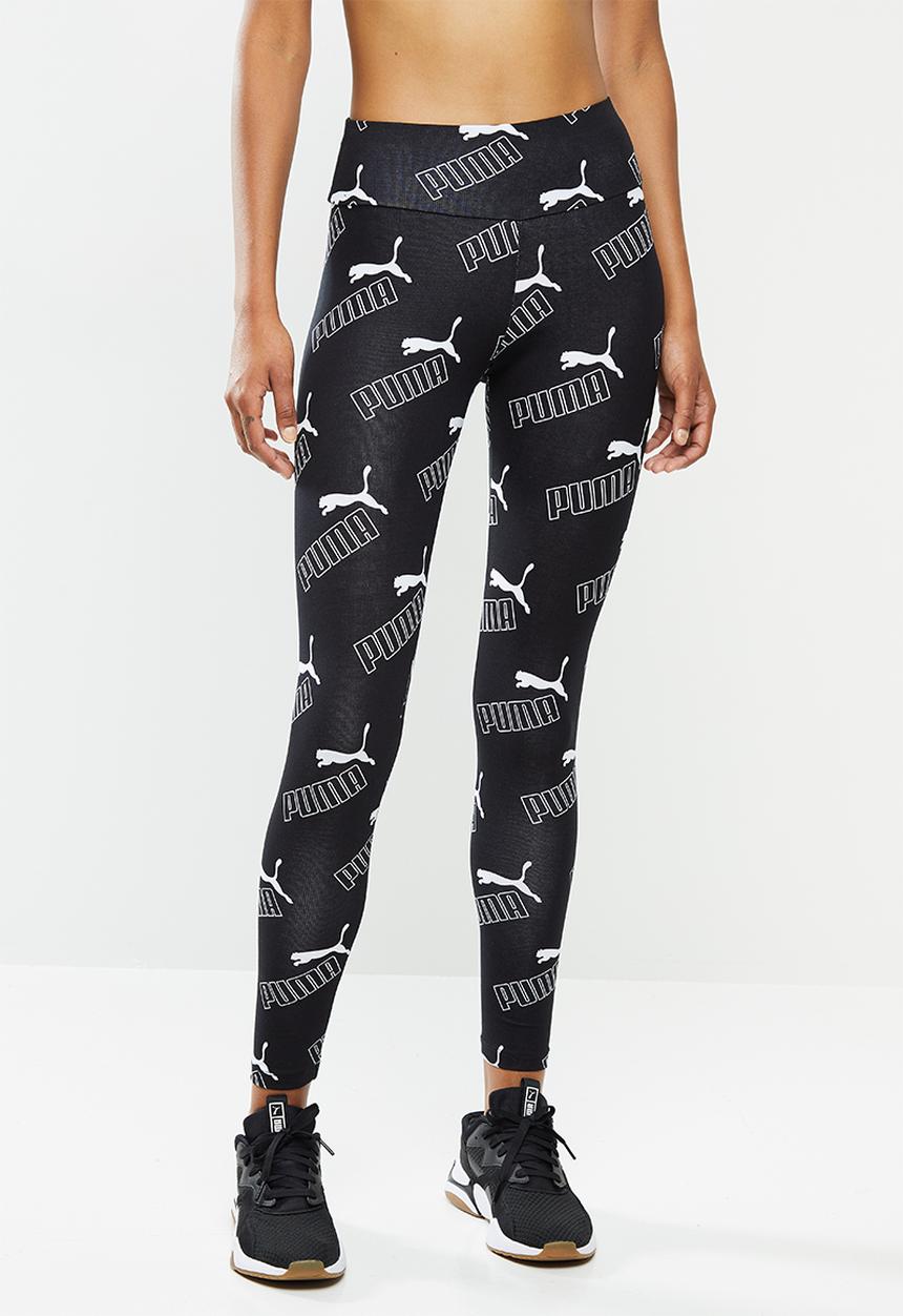 PUMA - Amplified all over print leggings - black & white