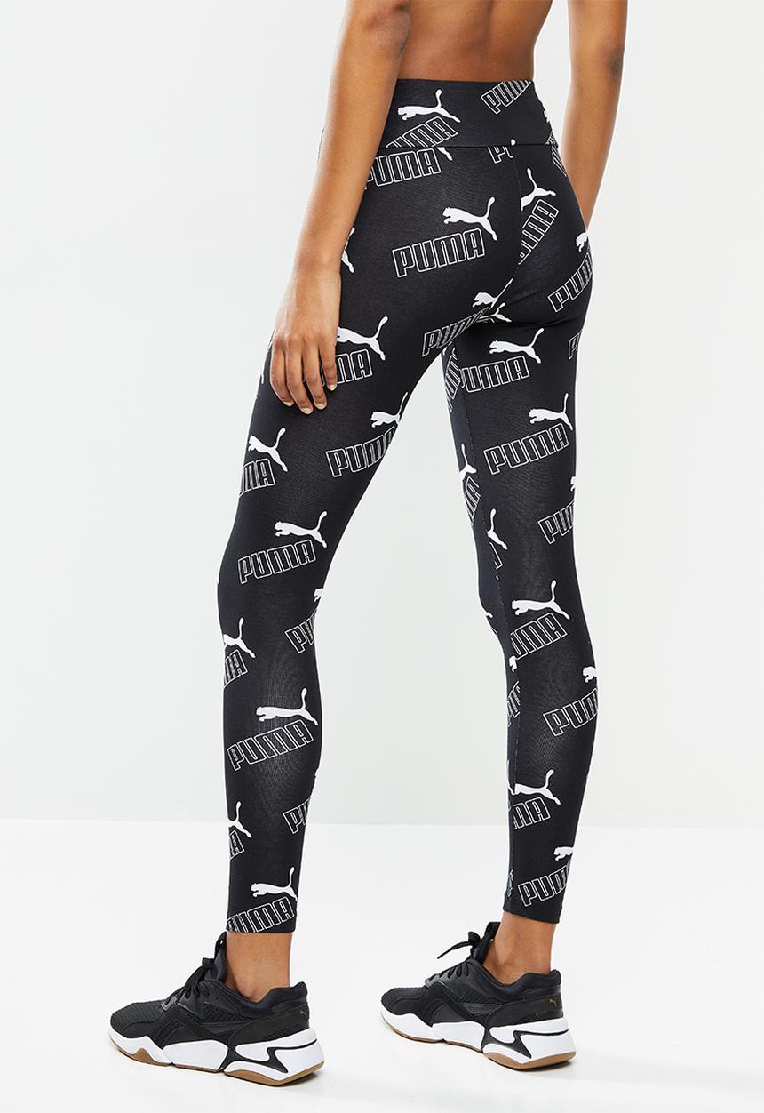 PUMA - Amplified all over print leggings - black & white