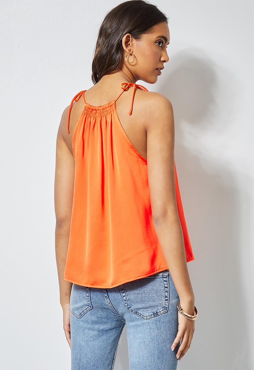 Superbalist - Shirred halter cami - orange