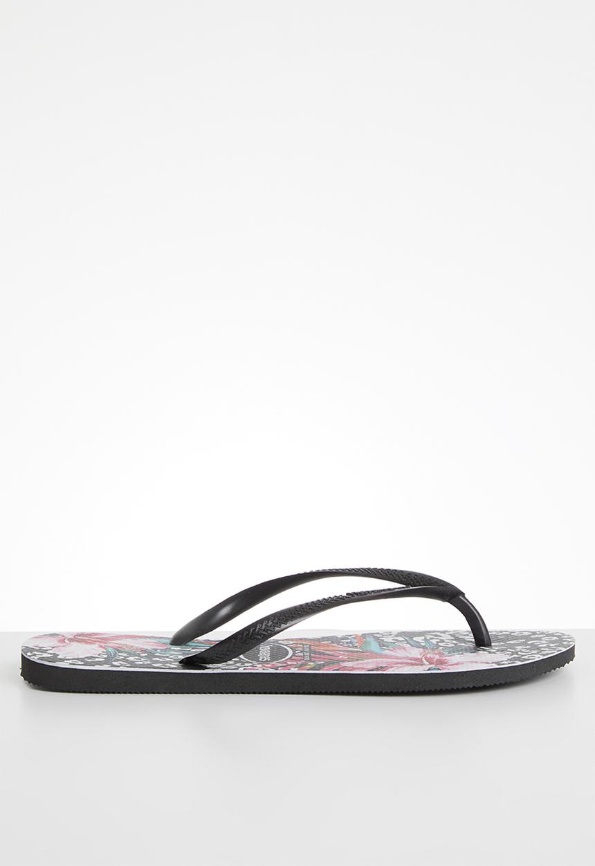 Havaianas - Slim animal floral - black