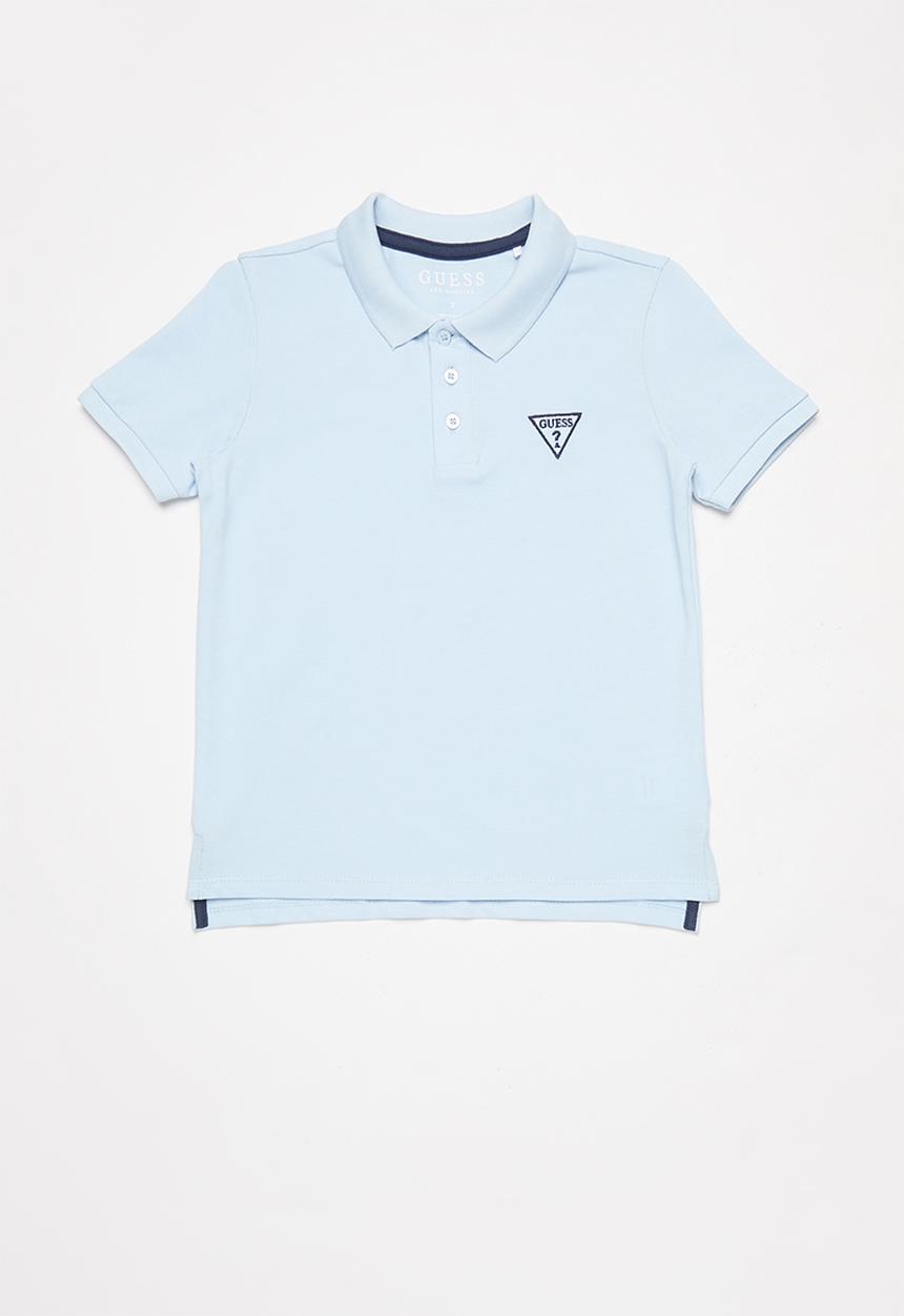 GUESS - Teens short sleeve guess core embroidery golfer - blue