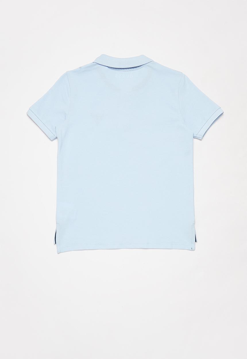 GUESS - Teens short sleeve guess core embroidery golfer - blue