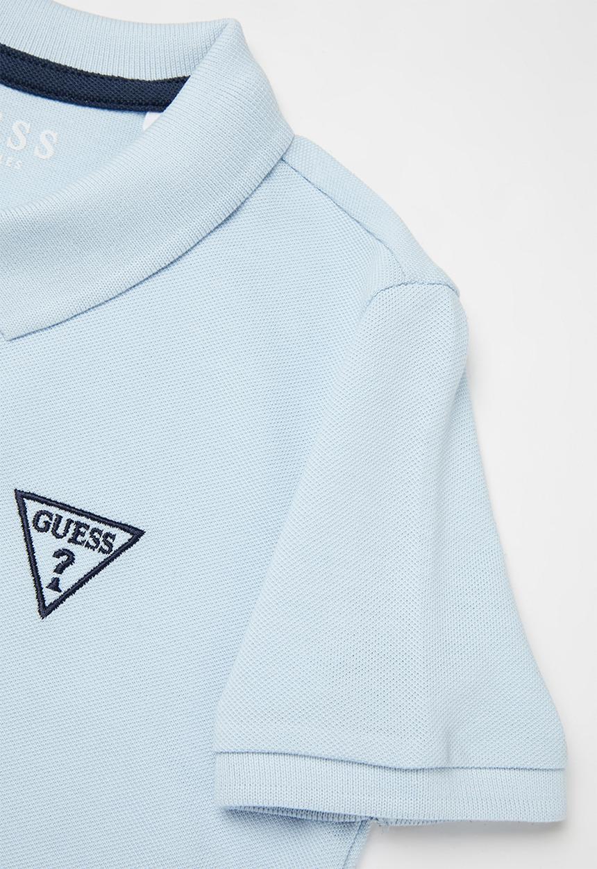 GUESS - Teens short sleeve guess core embroidery golfer - blue