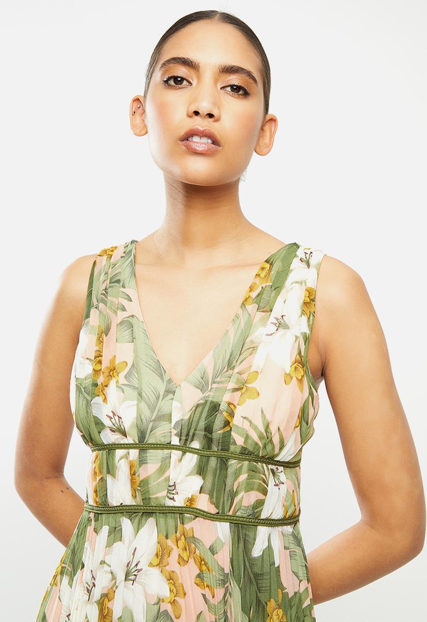 MANGO - Dress leaf - multi 