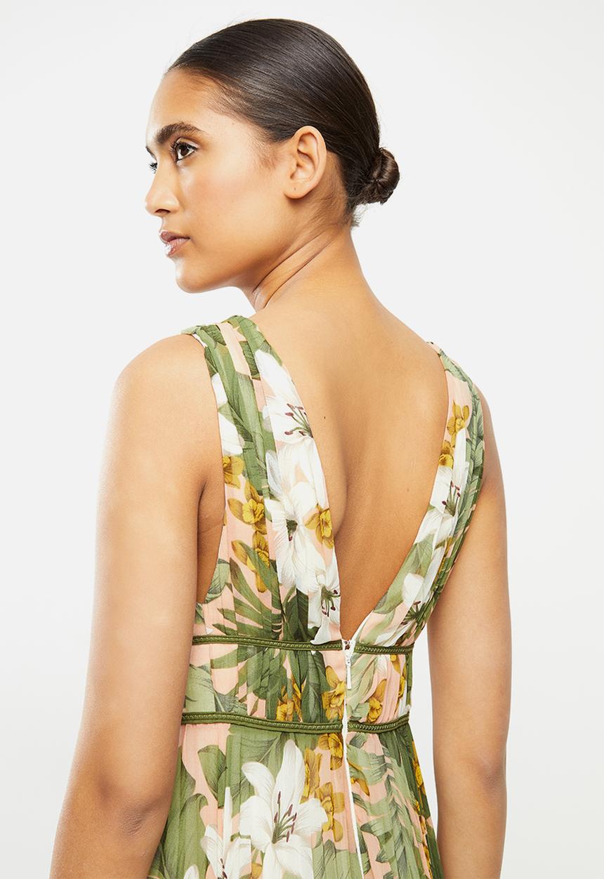MANGO - Dress leaf - multi 