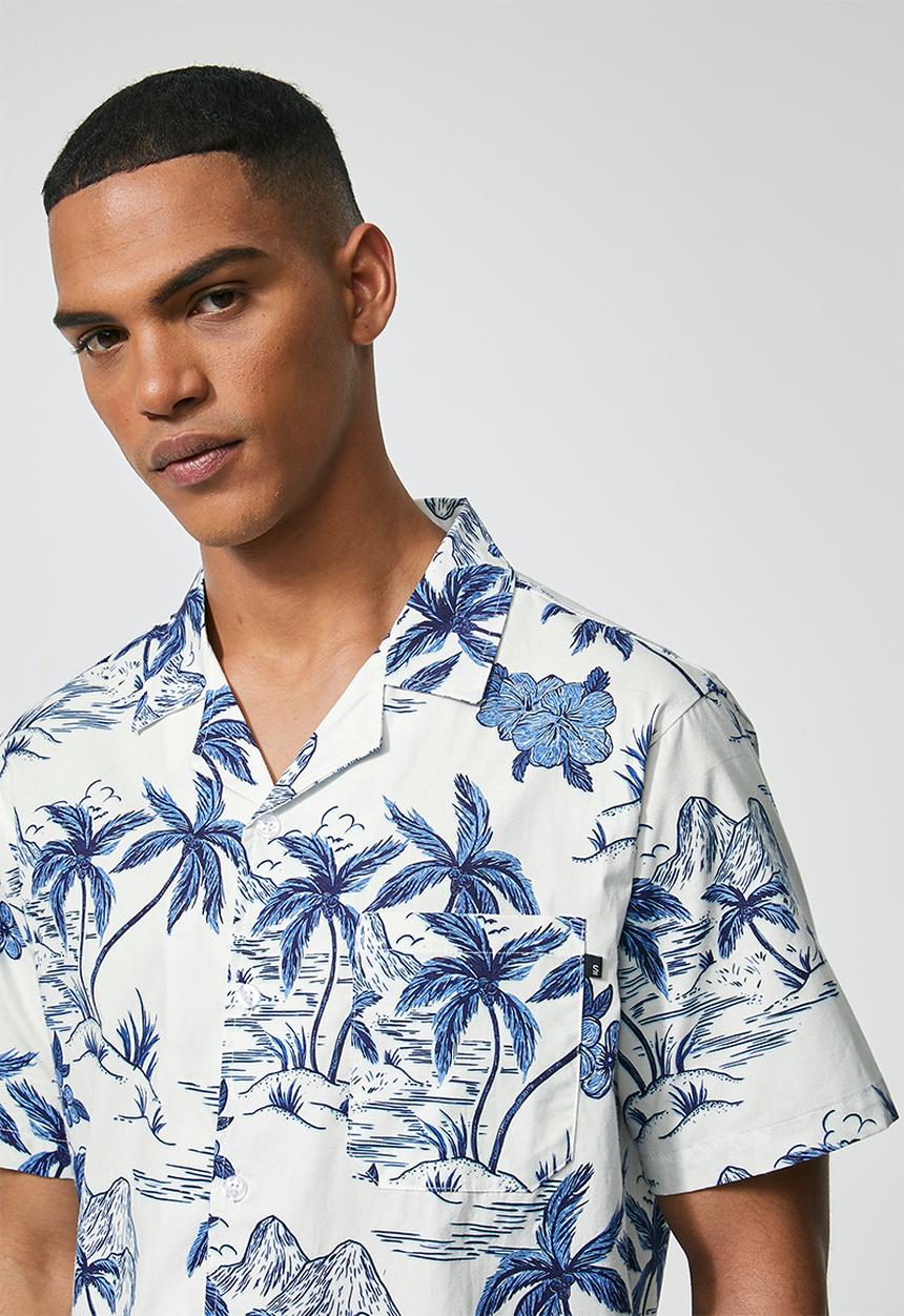 Superbalist - L.A. resort shirt - white & blue 