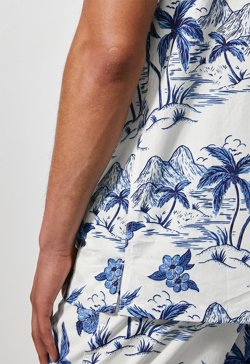 Superbalist - L.A. resort shirt - white & blue 