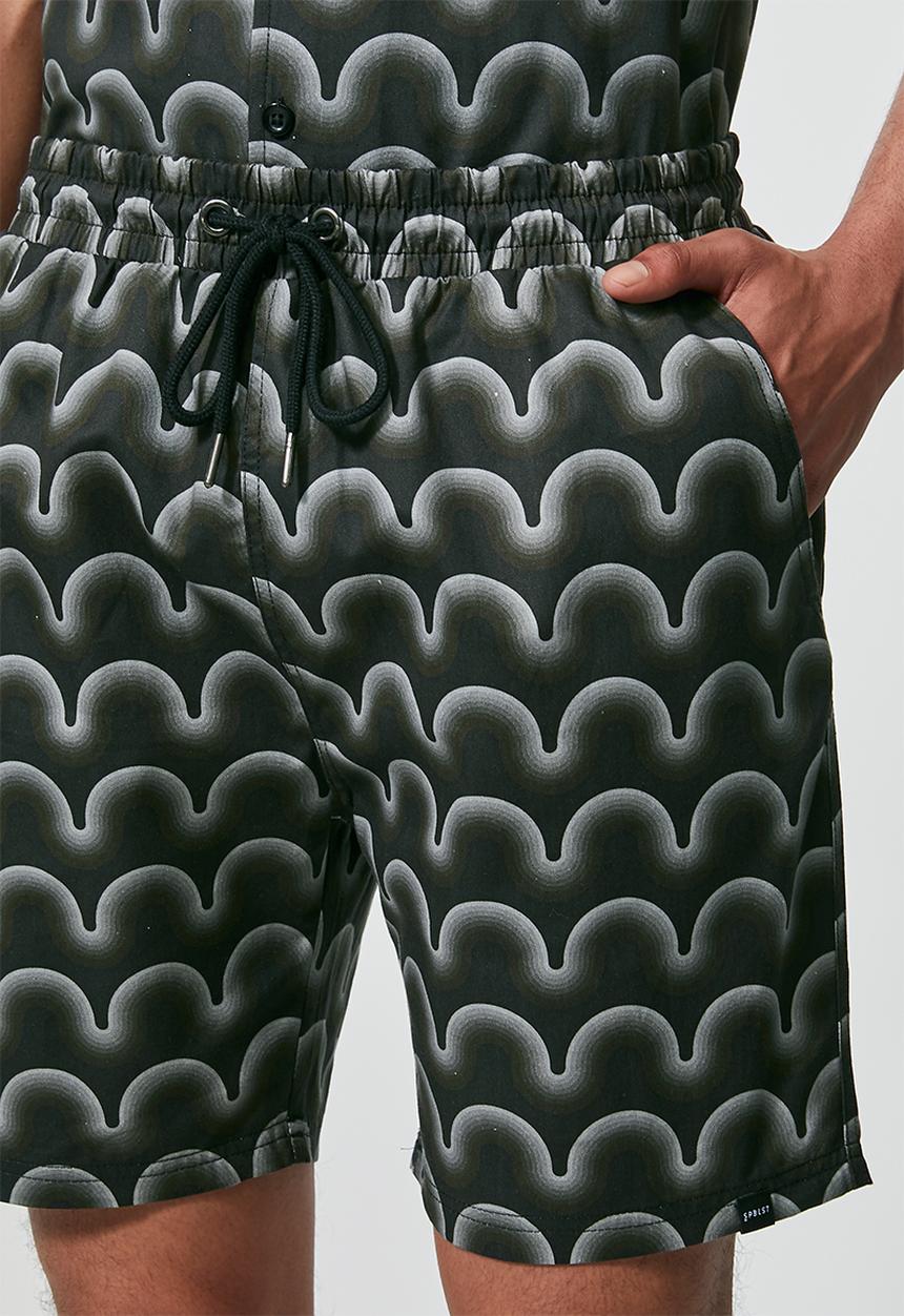 Superbalist - Deco pattern chino short - charcoal 
