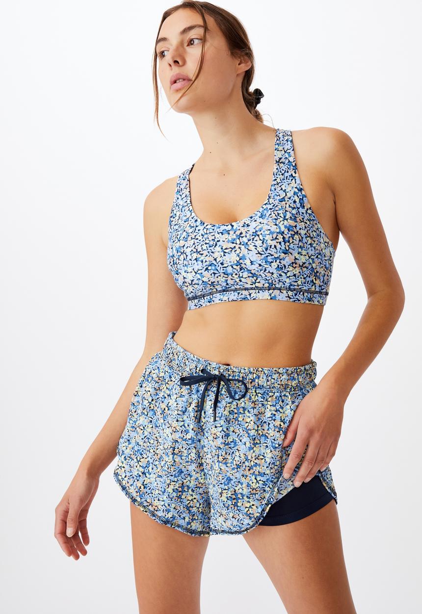 Cotton On - Move jogger short - ditsy camo blue