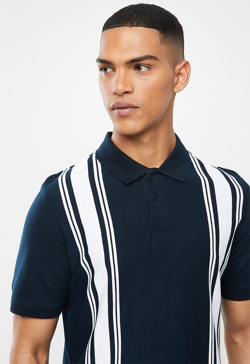MANGO - Polo shirt rafa - navy & white 