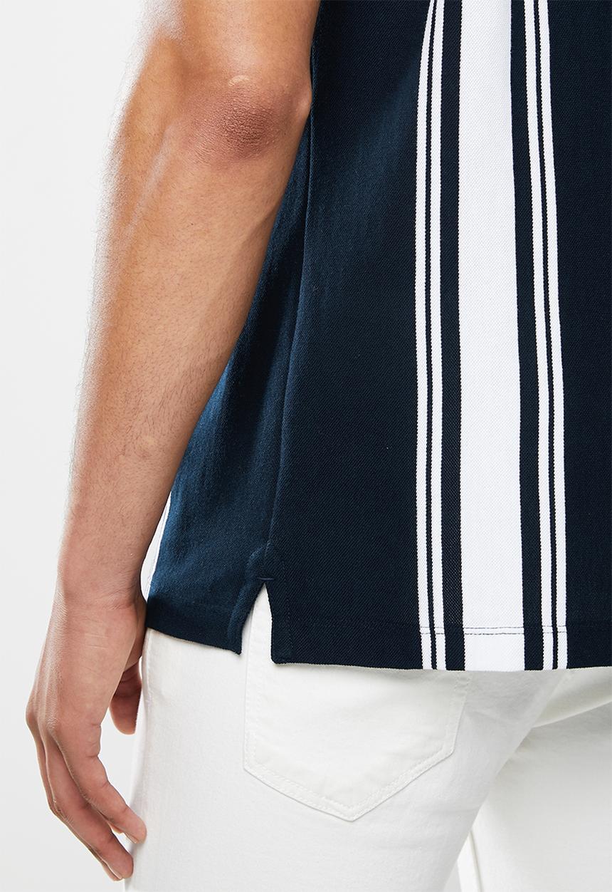 MANGO - Polo shirt rafa - navy & white 