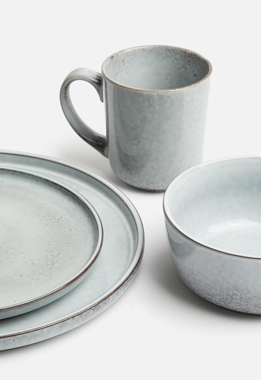 Excellent Houseware - Glazed 16pce dinnerware set - grey