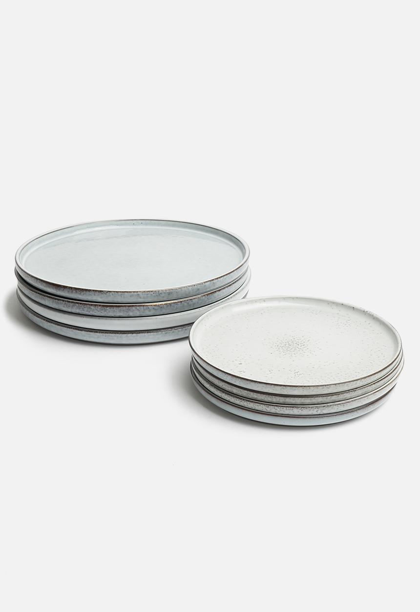 Excellent Houseware - Glazed 16pce dinnerware set - grey