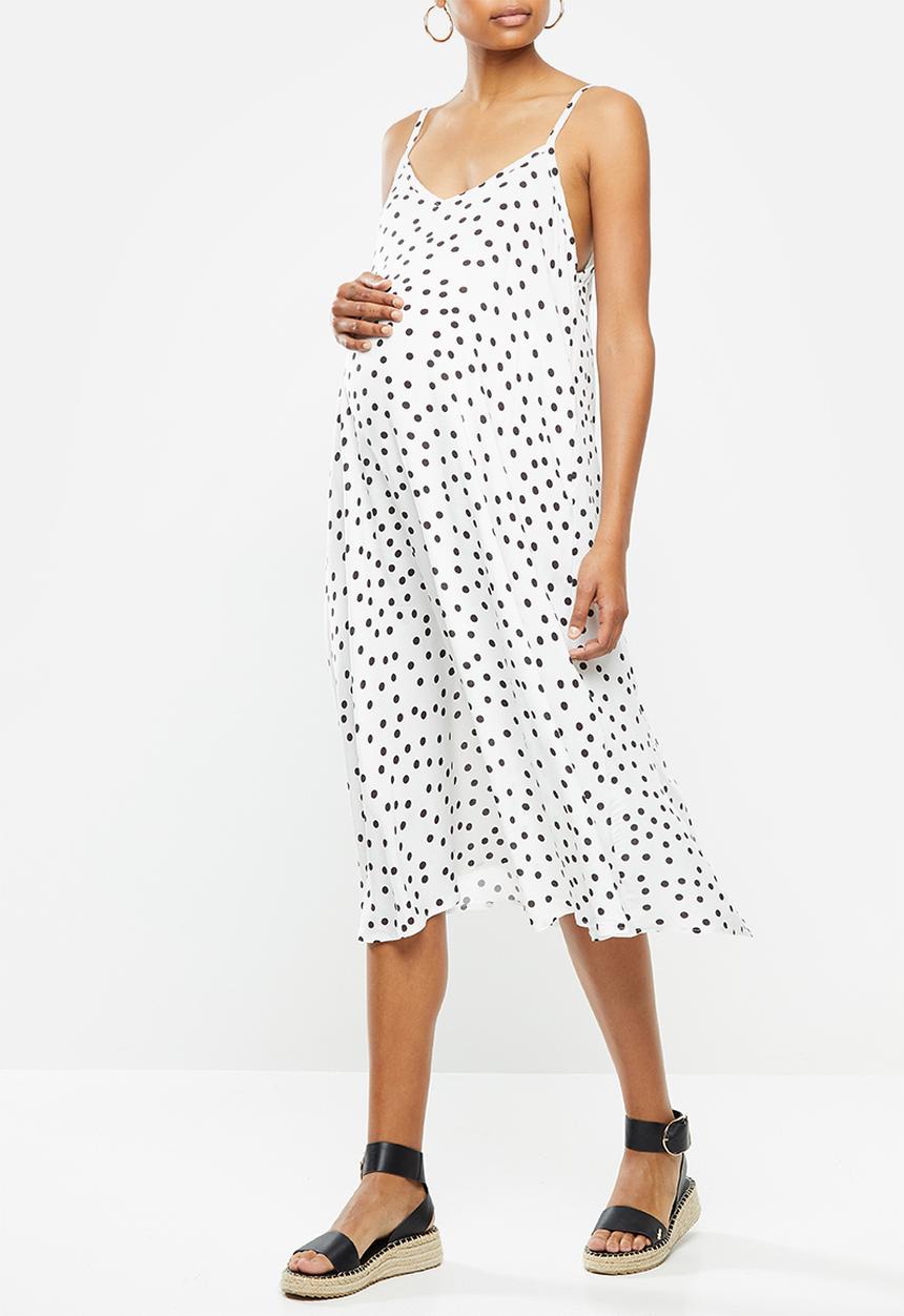 Superbalist - Woven maternity swing dress - white & black 