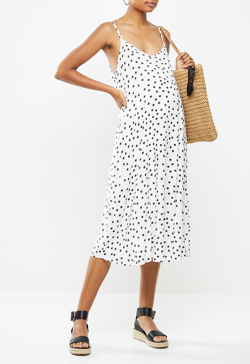 Superbalist - Woven maternity swing dress - white & black 