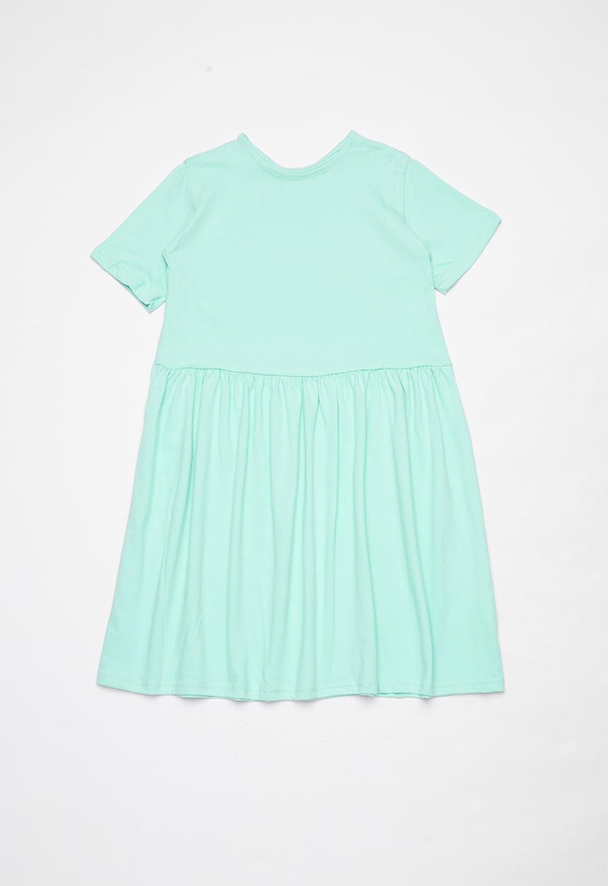 Pop Candy - Girls 2 pack short sleeve dress - mint & grey