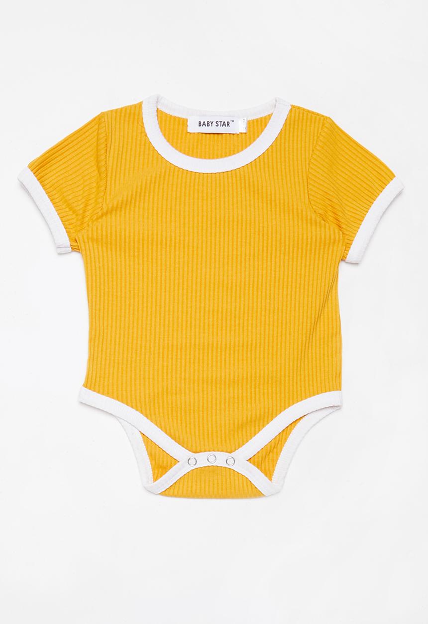 Baby Star - 2 Piece ribbed set - yellow 