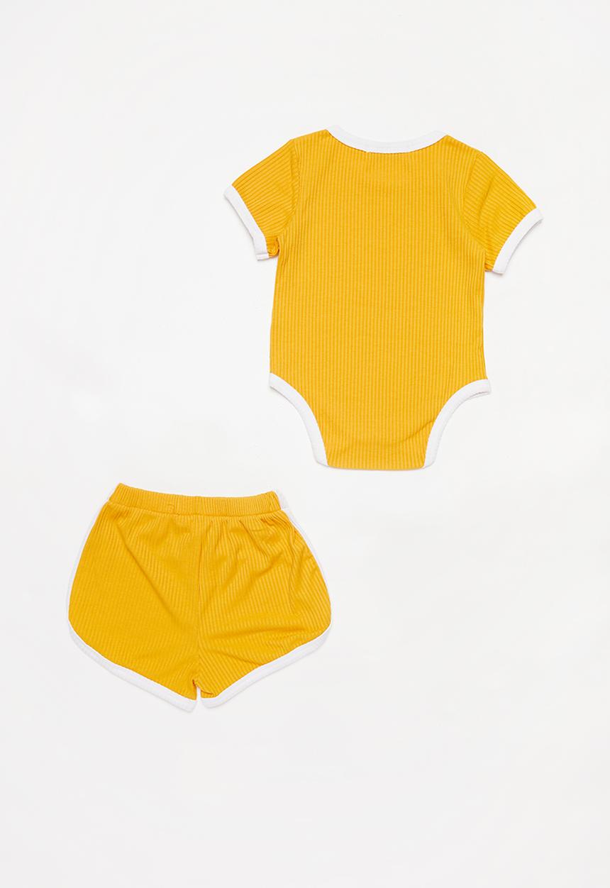 Baby Star - 2 Piece ribbed set - yellow 