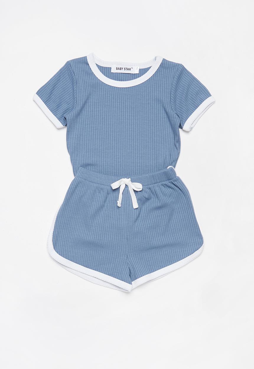 Baby Star - 2 Piece ribbed set - blue